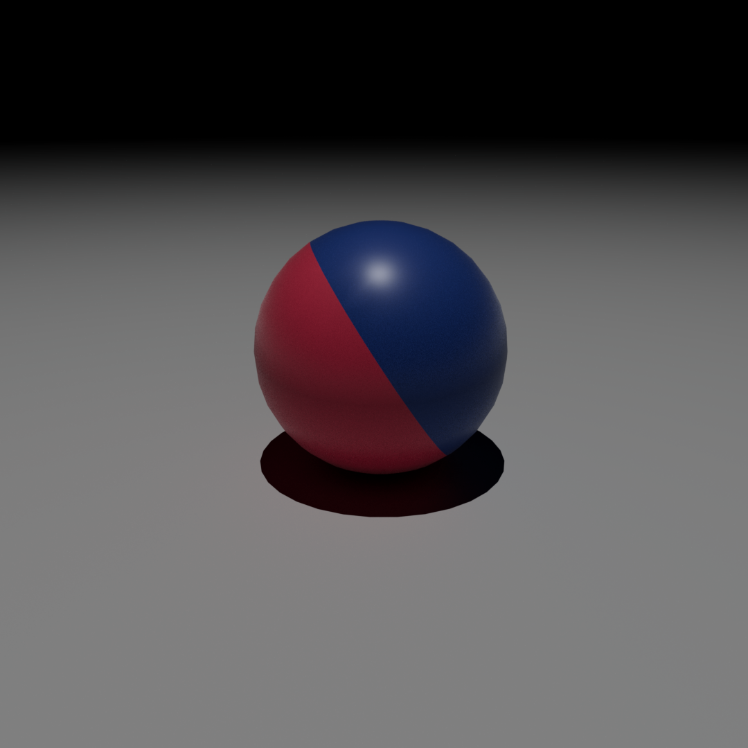 The final product. I should've used polygon selection and placed the materials. Also, I really should've tinkered with the material settings more.