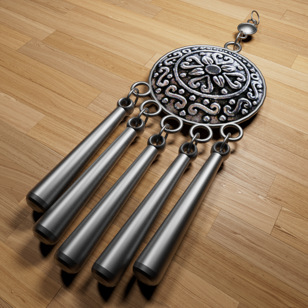 The final render of the shashtenge. Various material settings were altered in order to replicate real life.