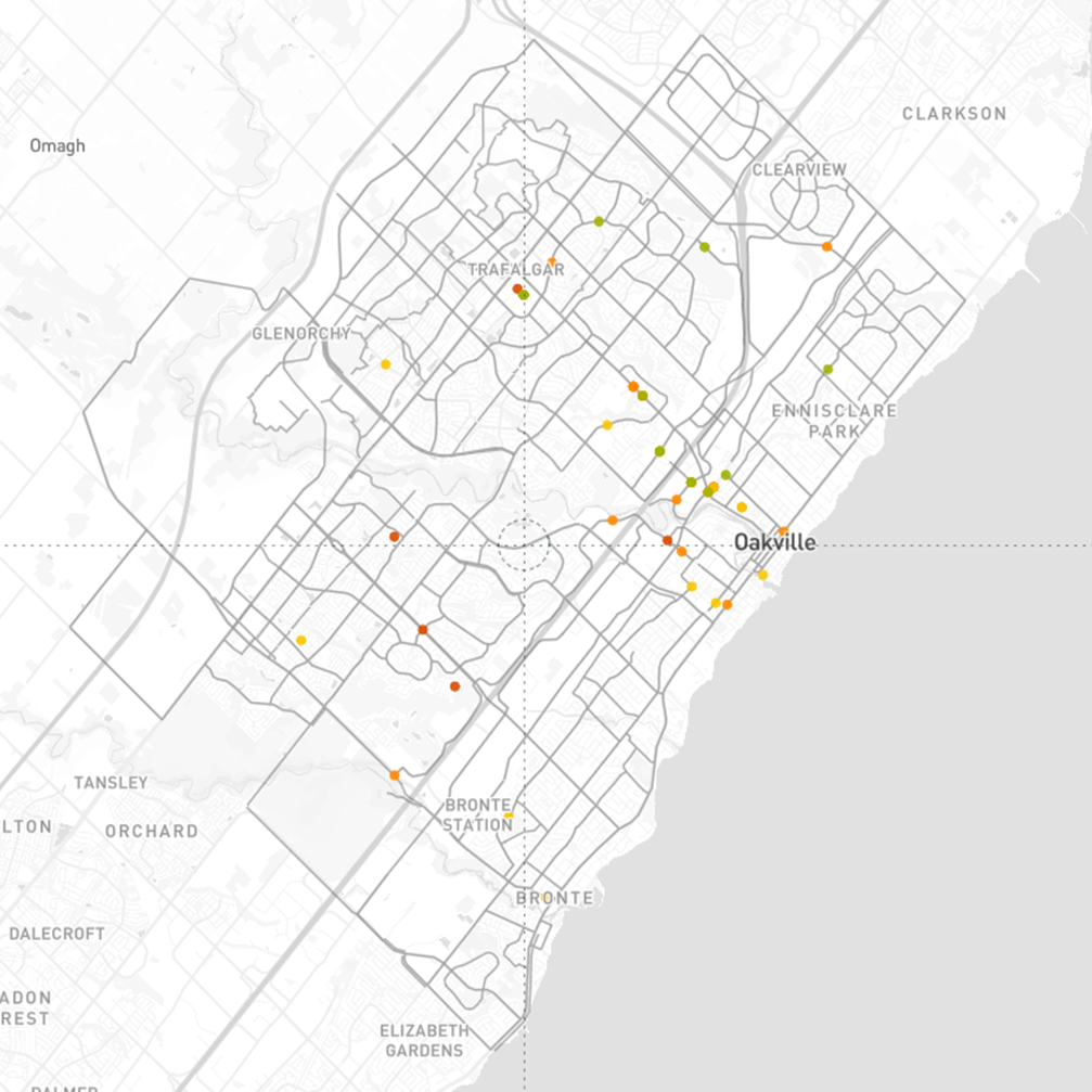 Smaller dots, same opacity. I didn't like this setup because the dots get lost in the cycling routes.