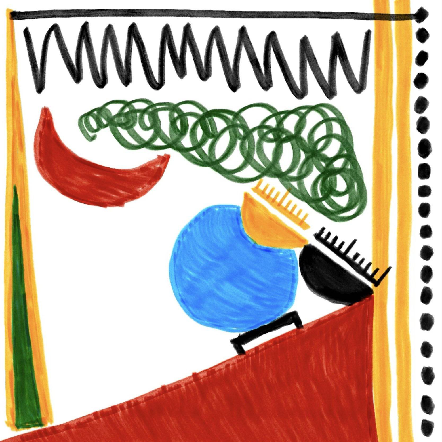 I decided to redo the quiz on my iPad. It felt like the example had a different charm from my Figma-made first iterations since it seemed to be drawn on paper. I decided to keep using Figma for the rest of my iterations. This is my progress up to the &ldquo;adventurous weekend&rdquo; scribble on my second design. I wanted to see if I could be more intentional with the composition this time. I experimented quite a bit with this green scribble. At first I wanted to see if I could have a little motif at the top with all the different lines, but this scribble was too different from the rest of the lines.