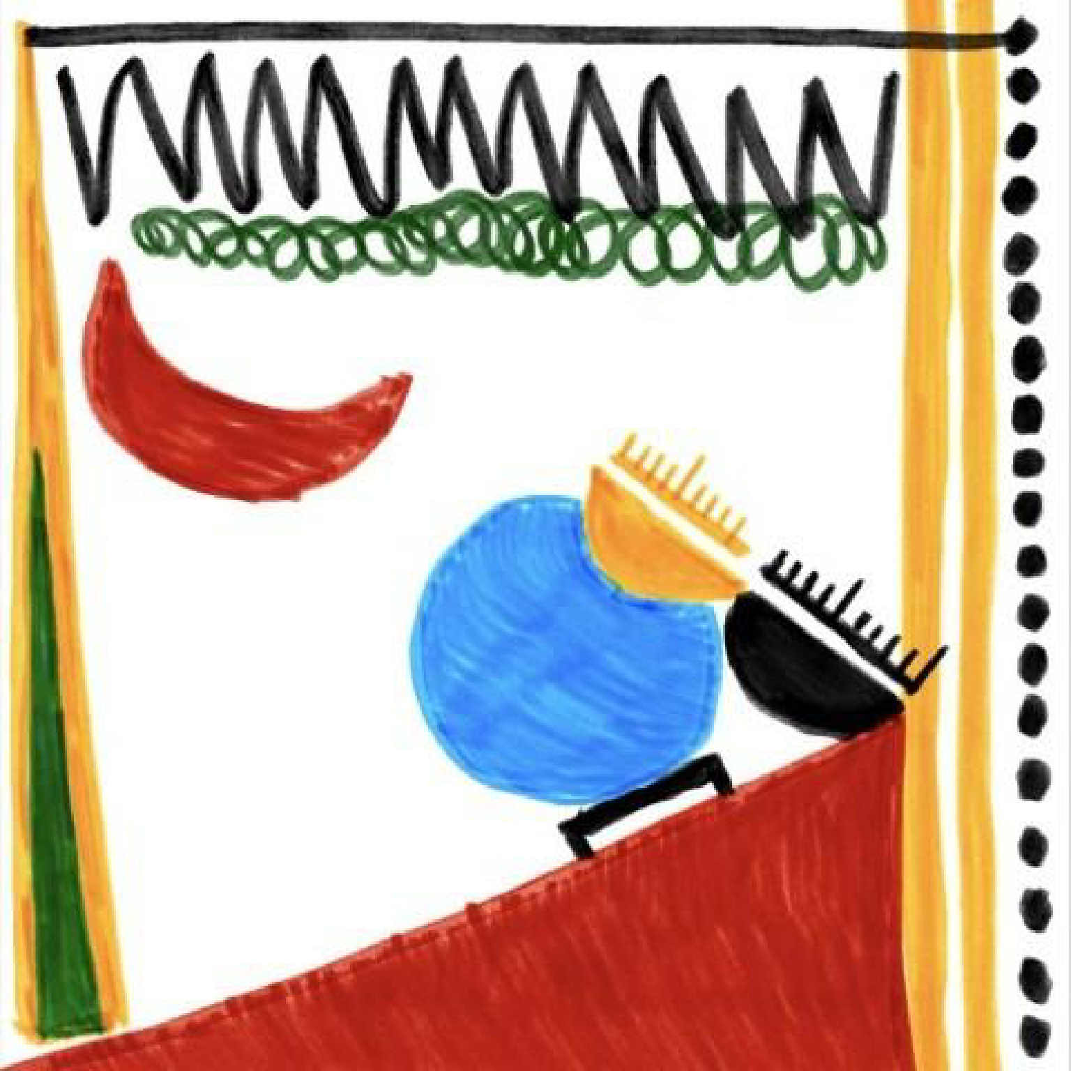 Retried the line motif at the top without feeling afraid of overlap. Turned out there was a reason to be afriad, haha.