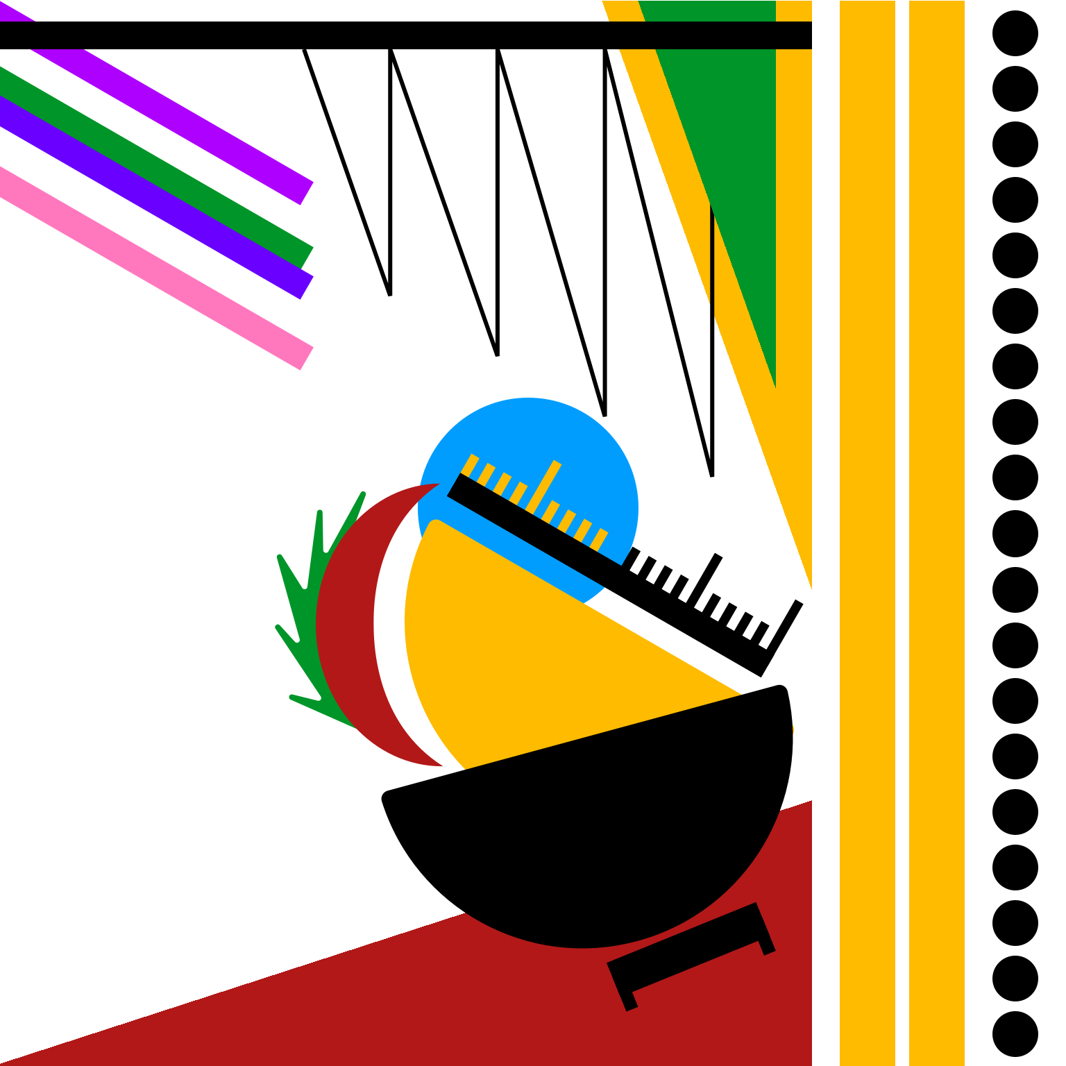 To represent each of my friends I would bring on vacation with me, I chose their favorite colors. I also placed the blurple &lpar;blue-y purple&rpar; and green friends right beside each other since they are in the same friend group.