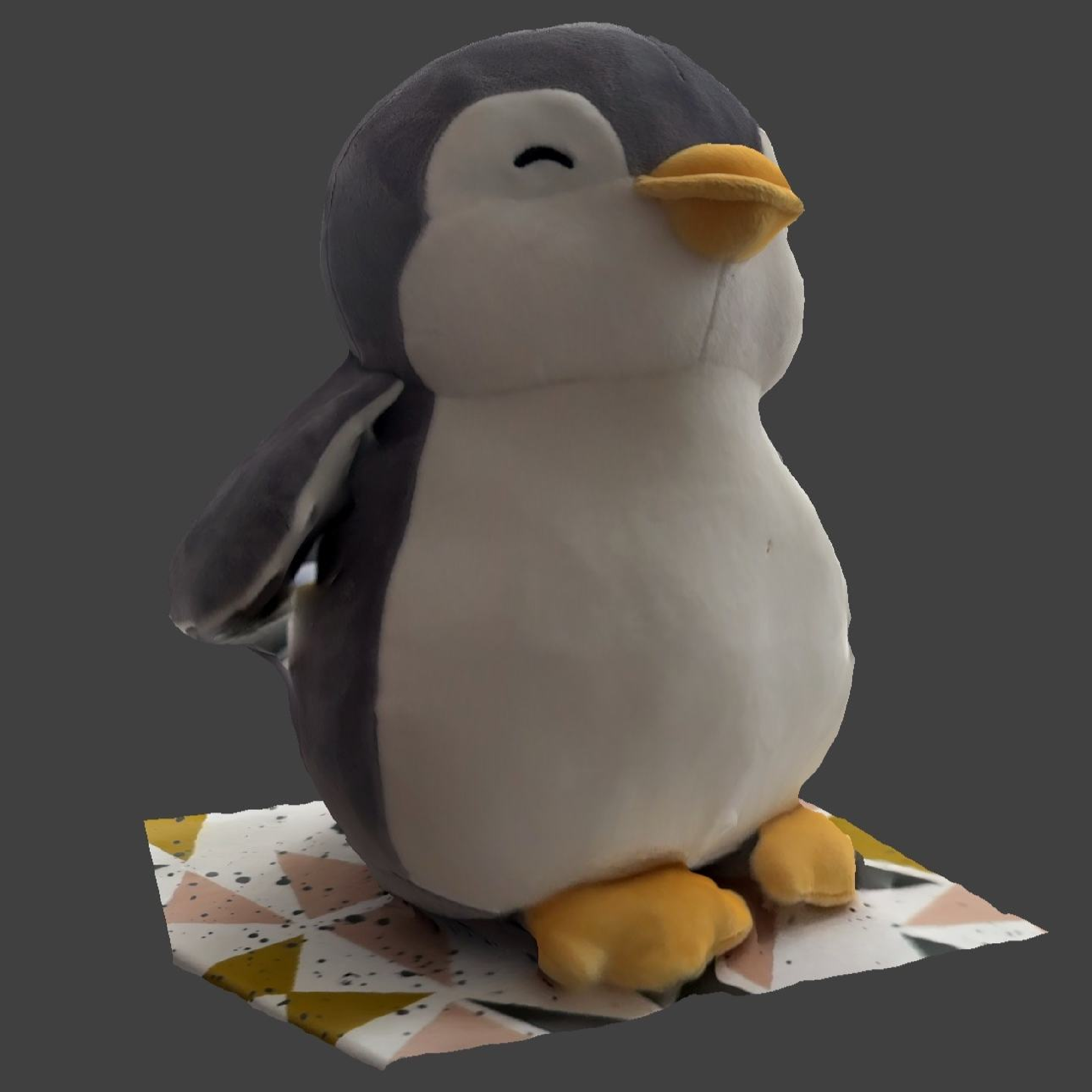 But then I saw this angle... For some reason the camera thought the background wall is part of his fin even though I made sure to focus on getting his fins. This is a different scan from the previous one &lpar;see the floor he's standing on&rpar; and this fin fusion problem kept happening!