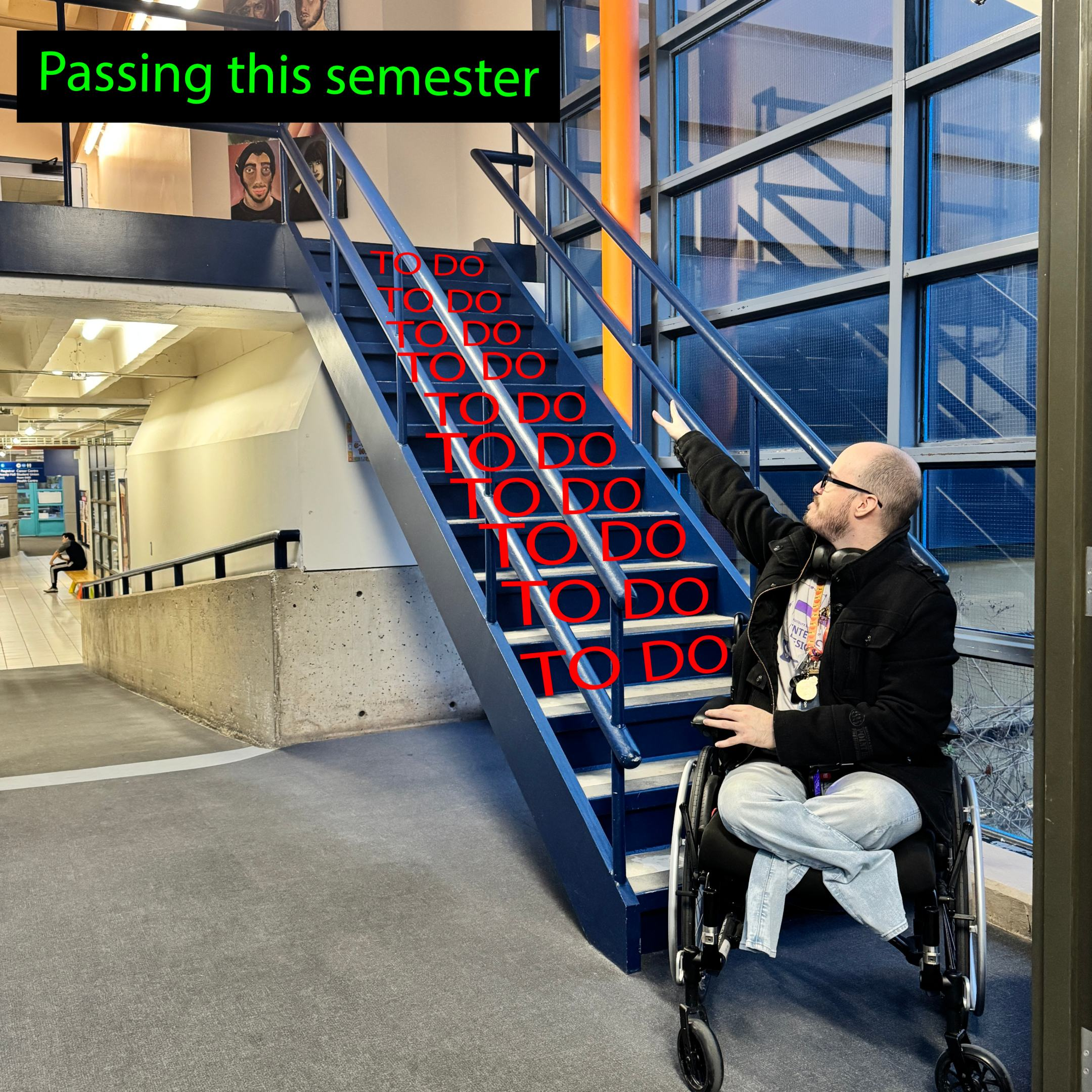 Kurtis also created a selfie. His selfie represents his struggle with the sunk cost fallacy and the fear of failure. Due to his anxiety, he would tunnel vision into finding and developing the &ldquo;right&rdquo; idea. Unfortunately, as a result, he's in a position where he's overwhelmed by work.